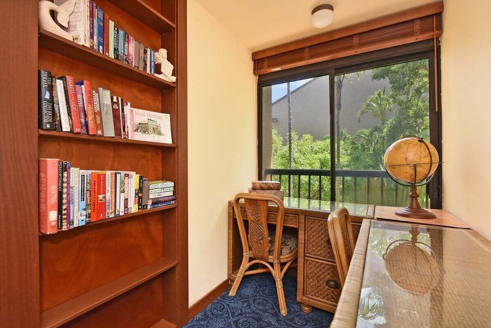Perfect corner for reading or working, complete with scenic outdoor views