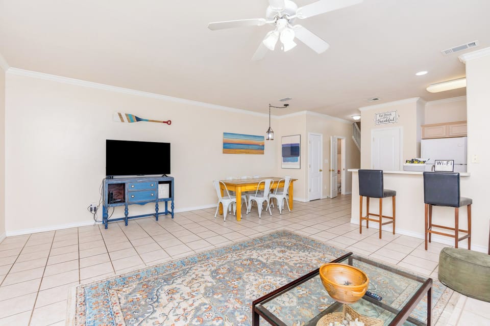 Living room has plenty of space for the group