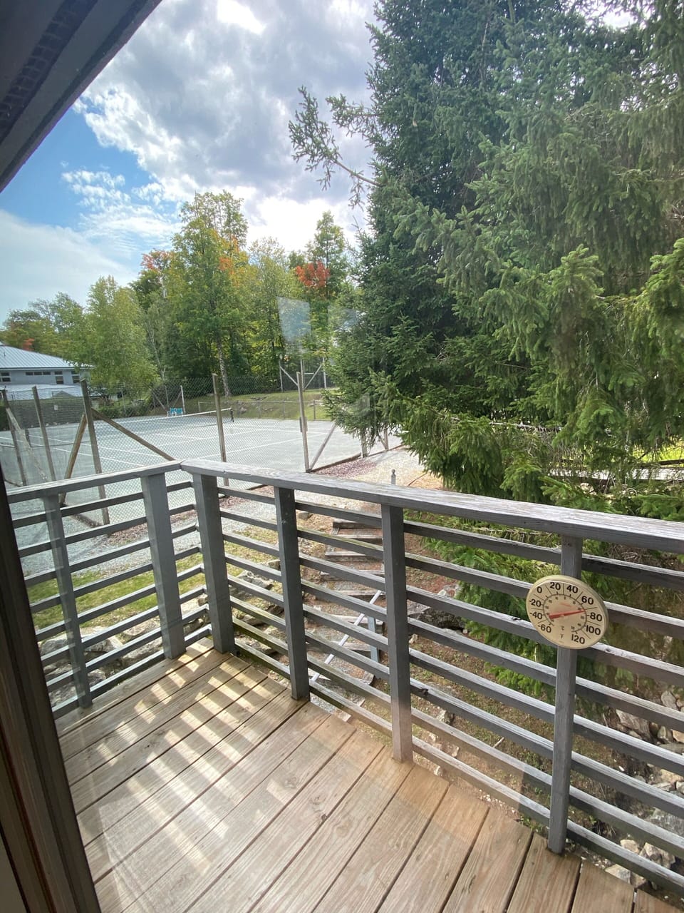 Enjoy Vermont’s natural beauty from our deck area with a stream running below