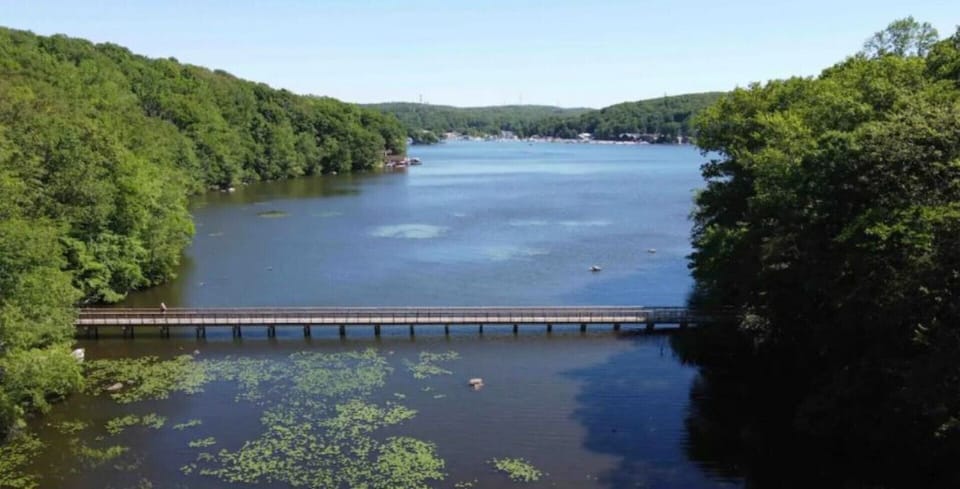 Take this bridge to access Liffy Island and hike to the hammock atop the island