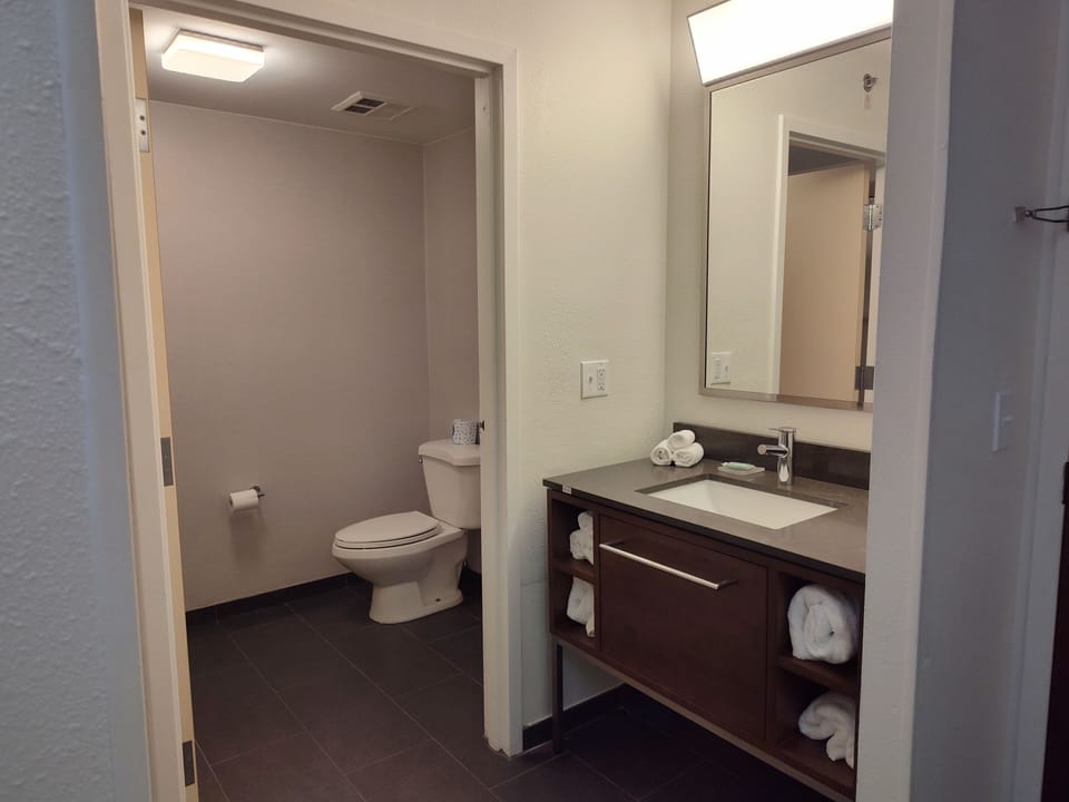 Free toiletries, hair dryer, towels