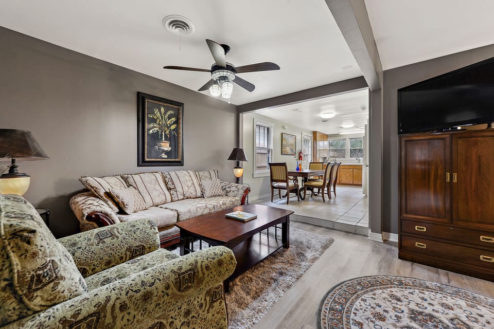 Living room dining view