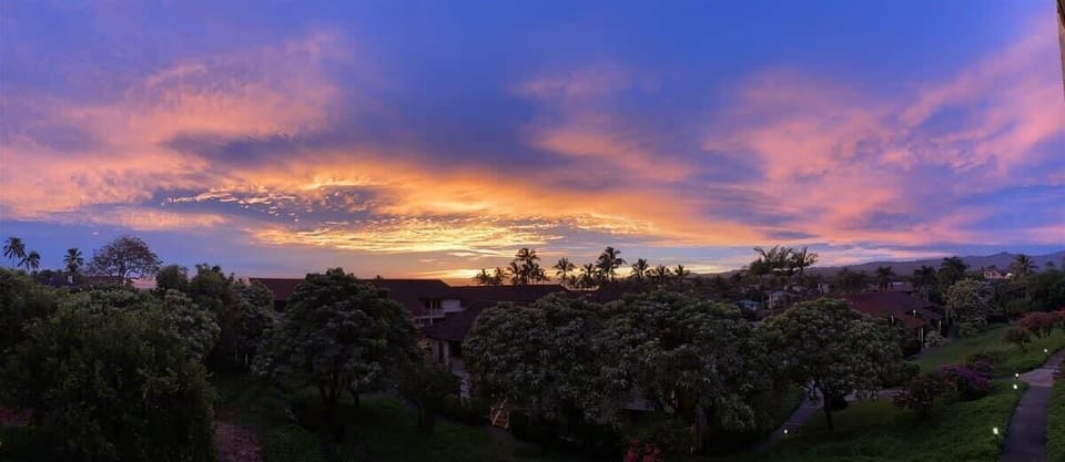 Sunset view from the lanai