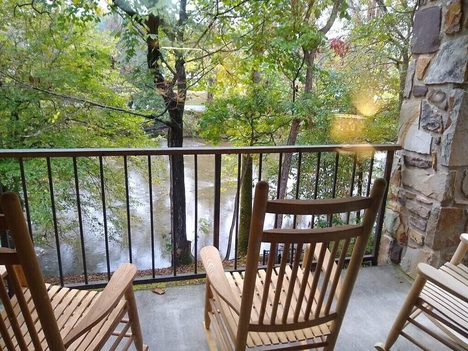 Balcony overlooking the Little River
