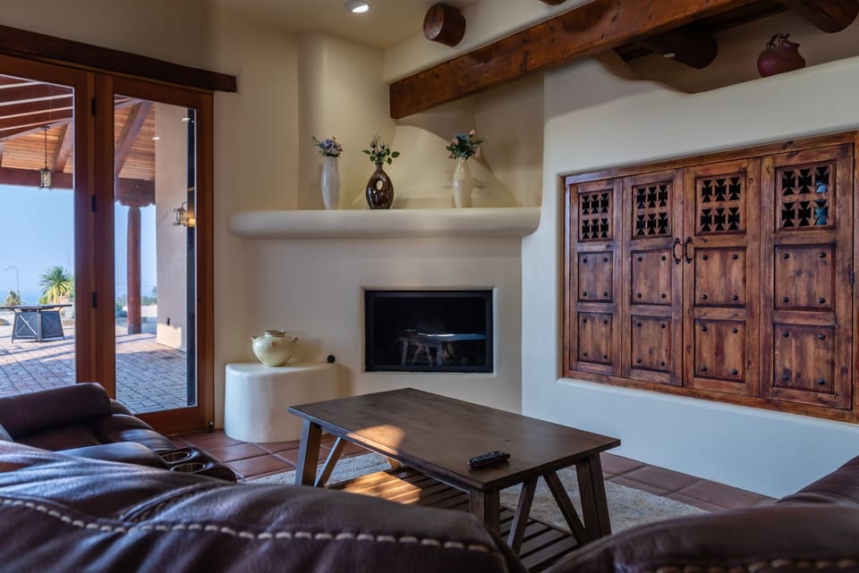 Cozy fireplace for relaxing evenings.