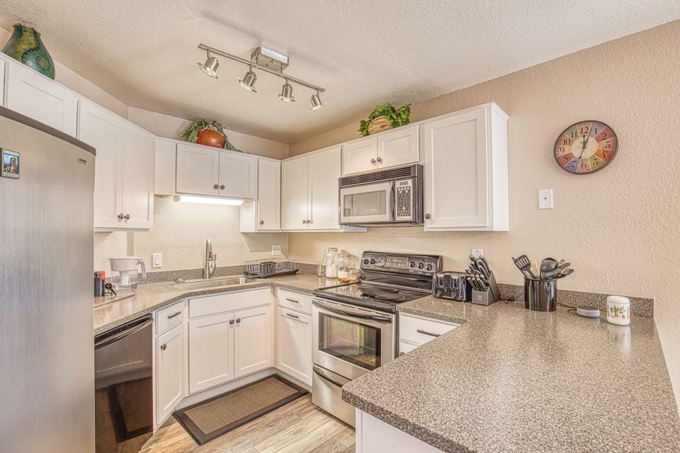 Well-stocked kitchen for all your dine-in needs