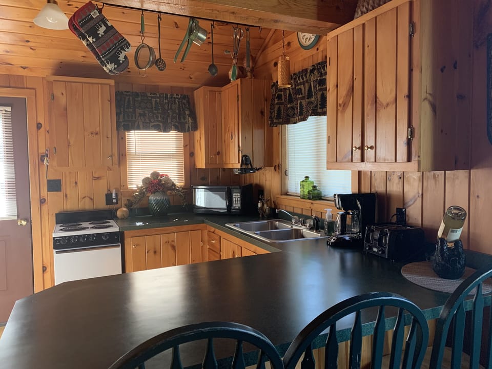 looking into the kitchen from the living room