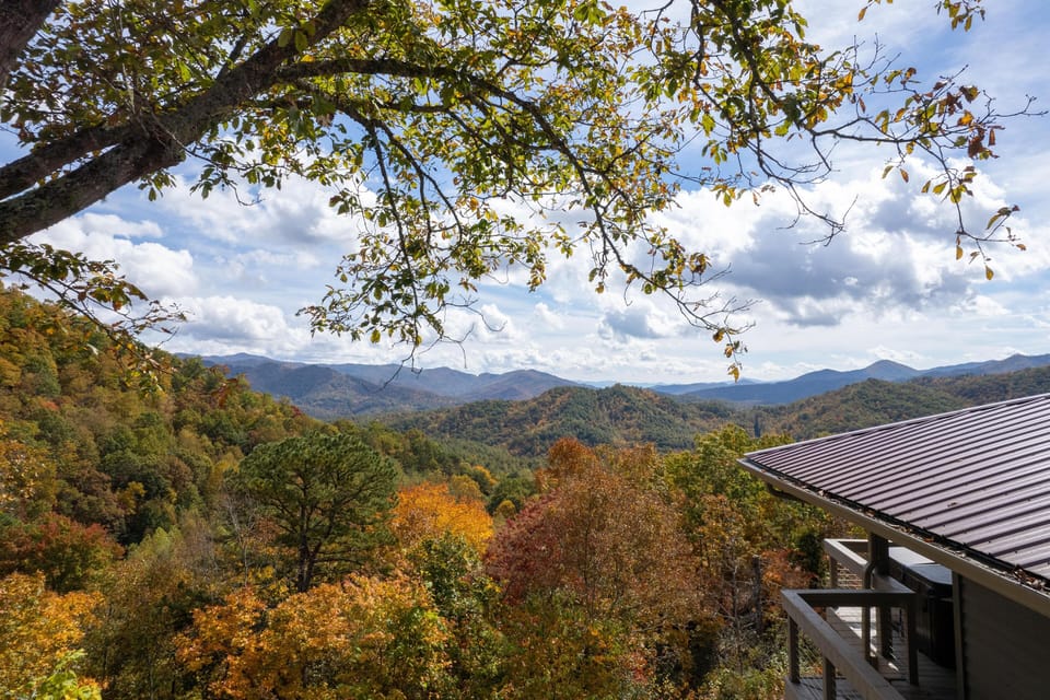 The Leaves in the Fall of 2022 gave us a Long Lasting and Spectacular Show! (Hot Tub shown on the left side of the deck)