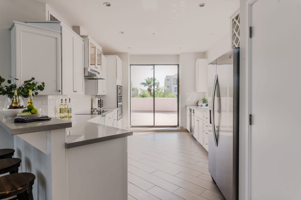 Kitchen opens up to the outdoor patio.