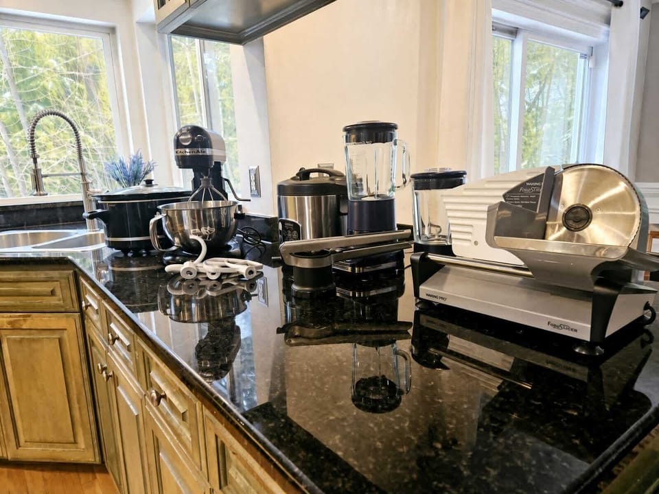 This is an example of just some of the appliances we have here. Truly everything you need.