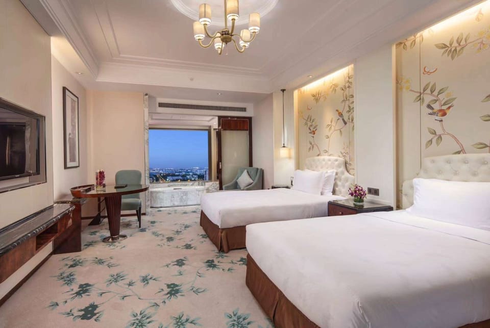 In-room safe, desk, laptop workspace, blackout drapes