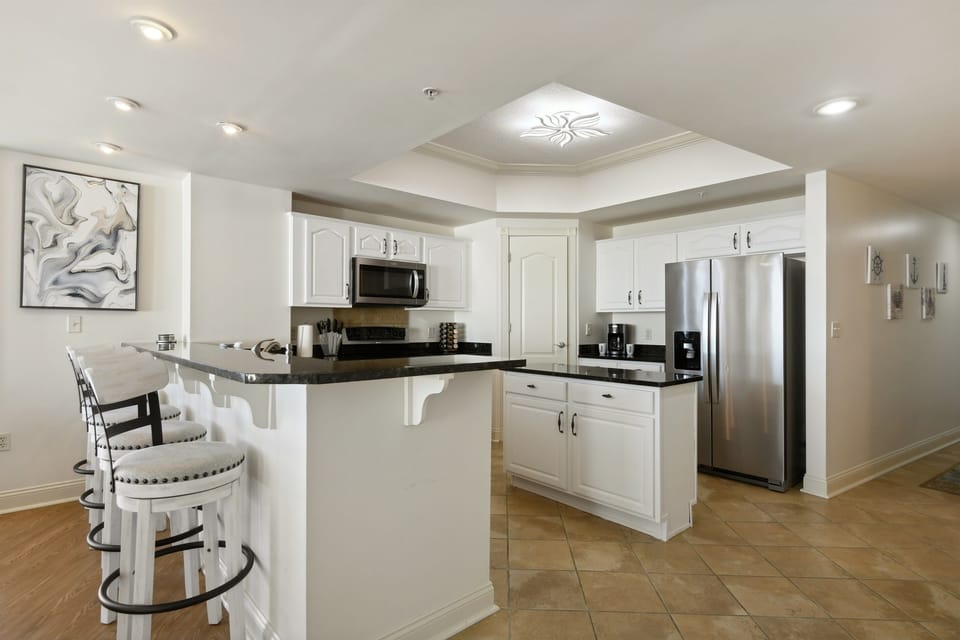 bar top and kitchen