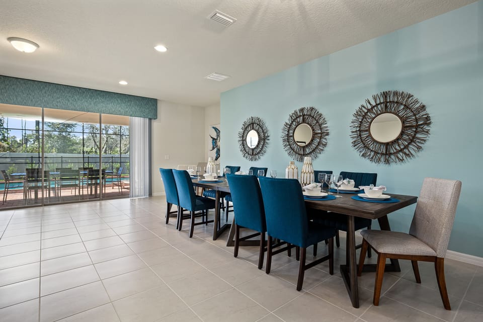 View 2 of spacious downstairs area with kitchen, dining, and living room