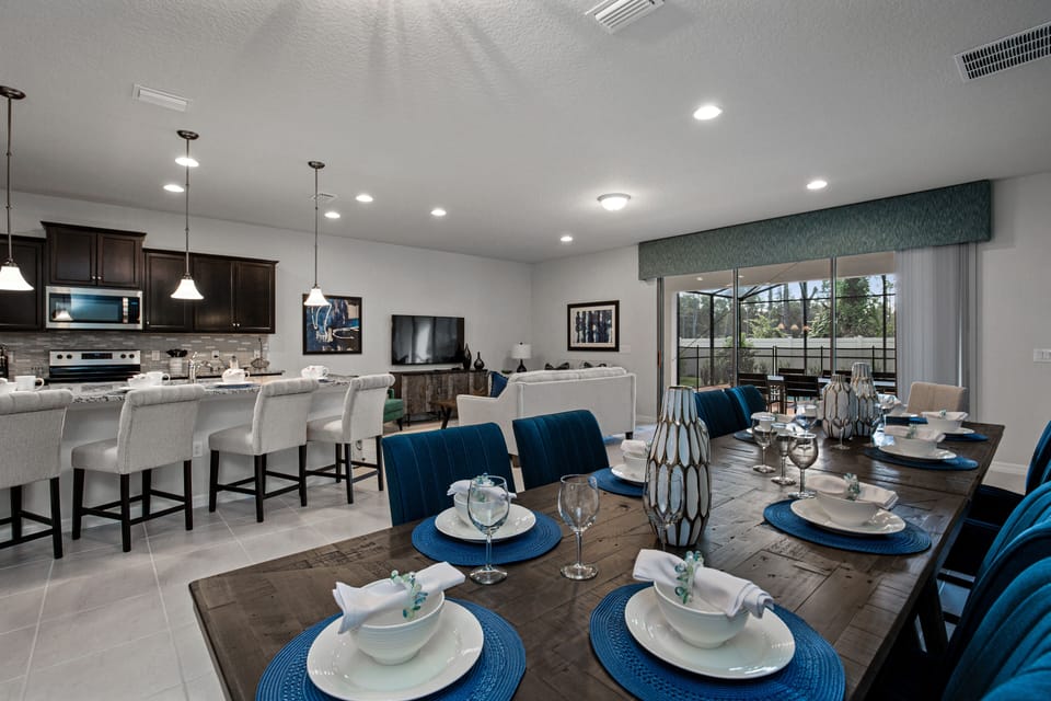 View 3 of spacious downstairs area with kitchen, dining, and living room