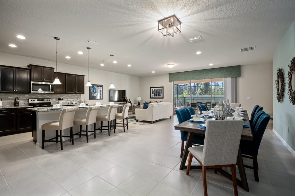 View 4 of spacious downstairs area with kitchen, dining, and living room