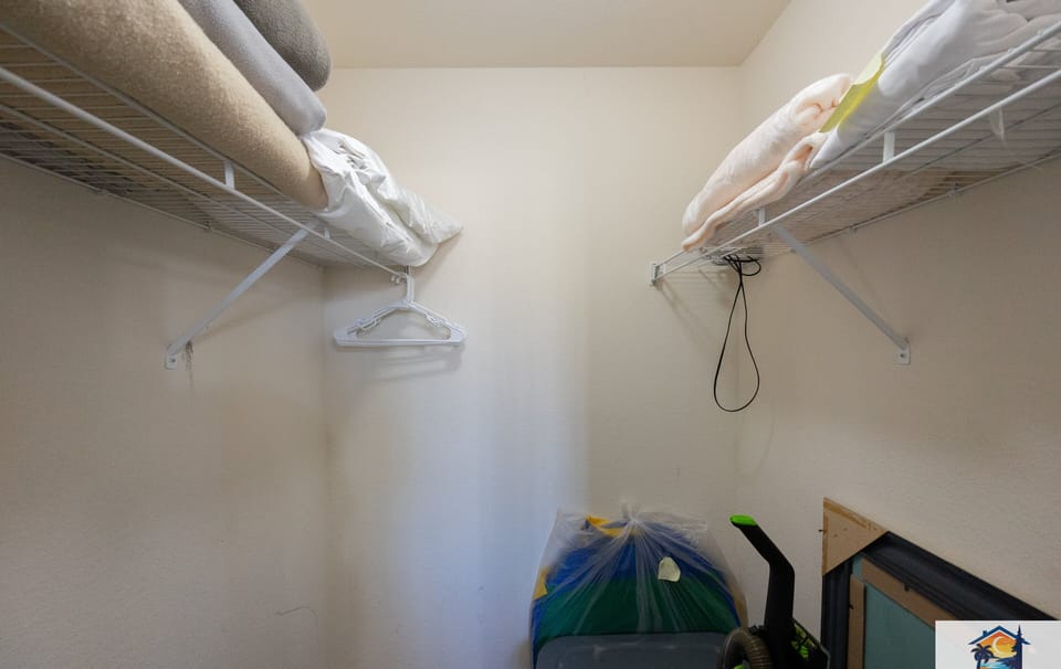 Extra Blankets and Pillow in Walk in Closet