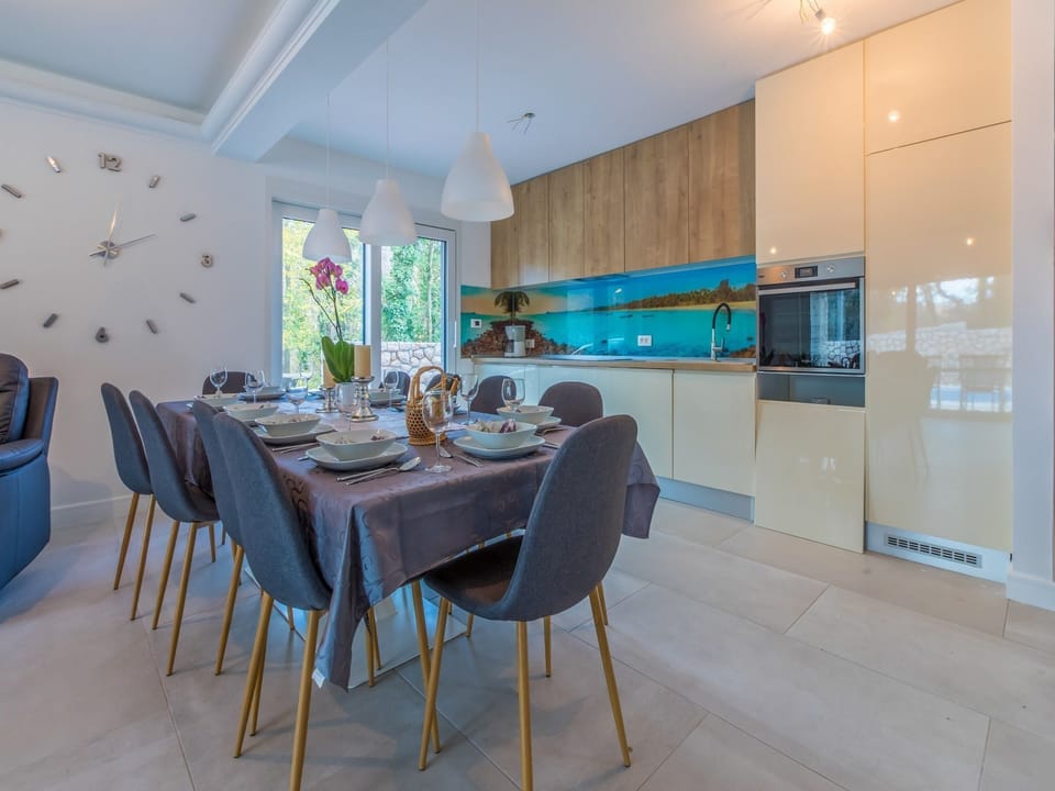 Villa | Private kitchen | Fridge, microwave, oven, stovetop