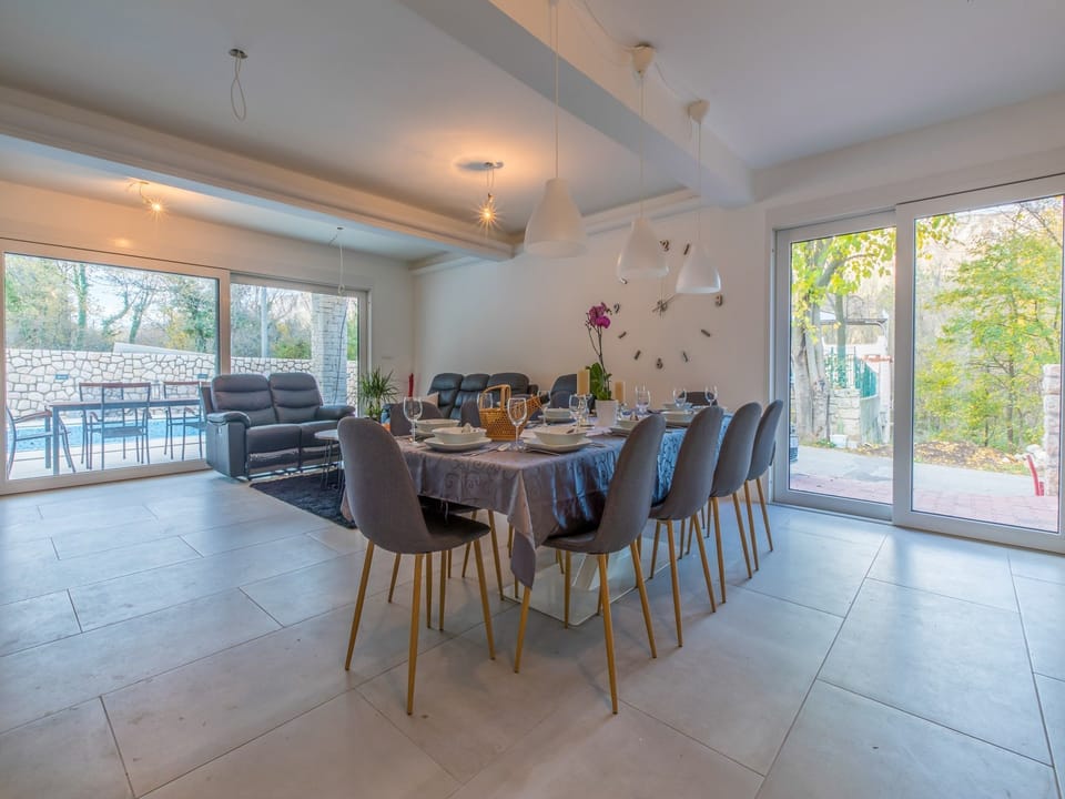 Villa | Private kitchen | Fridge, microwave, oven, stovetop