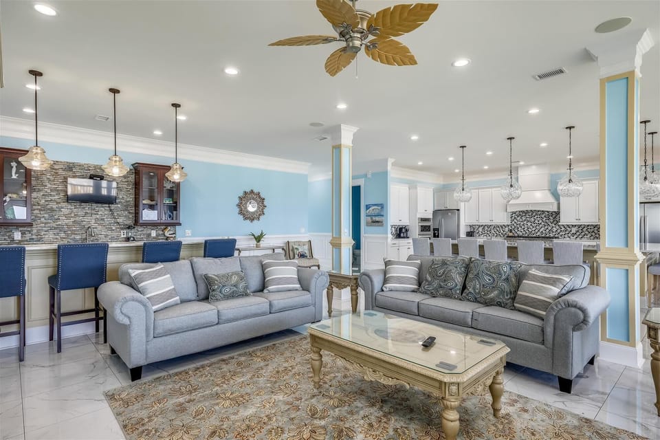 The spaciousness of this home is enhanced by the open floor plan.