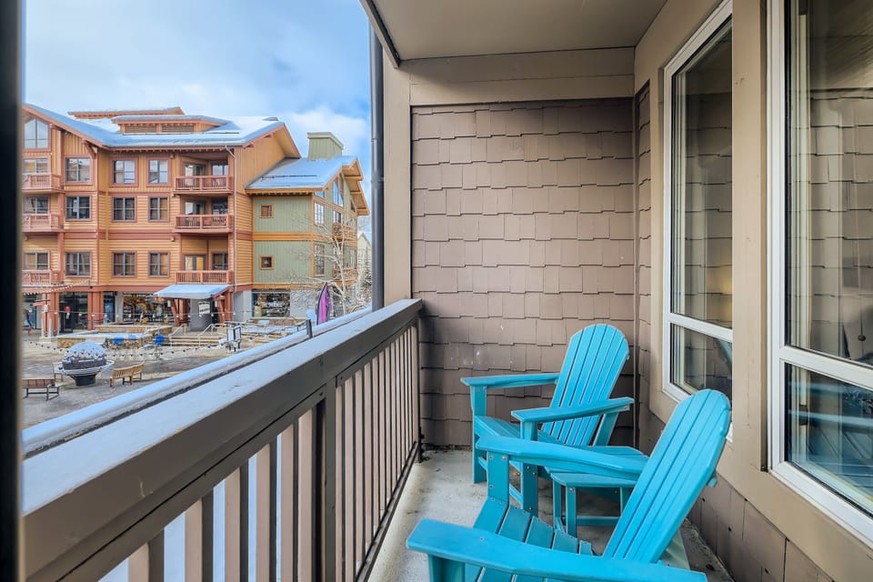 Private balcony looking towards the ski mountain, overlooking Center Village