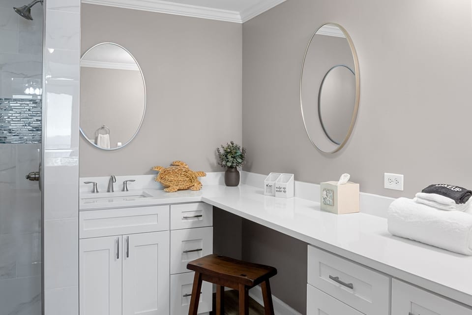 Double vanity so everyone has room to get ready