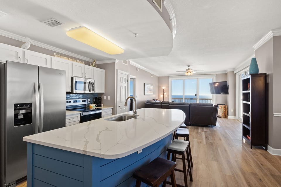 A fully stocked kitchen makes dining in just as tempting as eating out