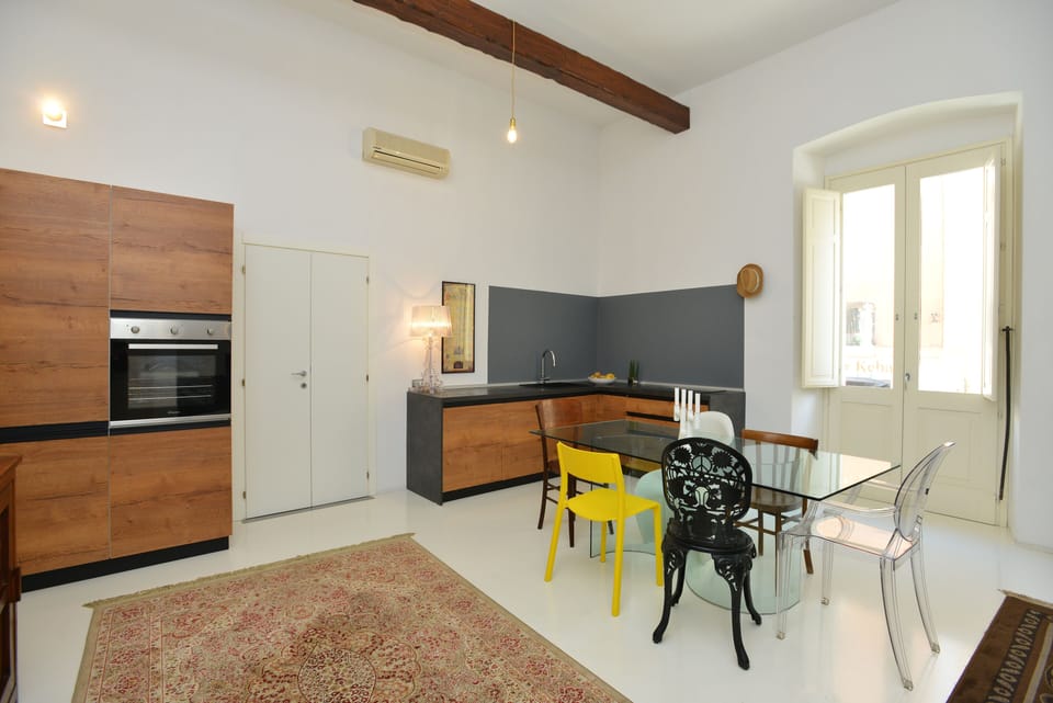 Apartment | Private kitchen | Fridge, microwave, oven, stovetop