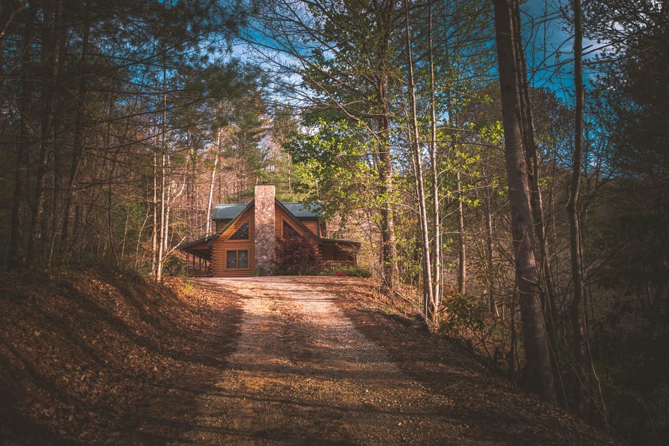 The drive up to our cabin