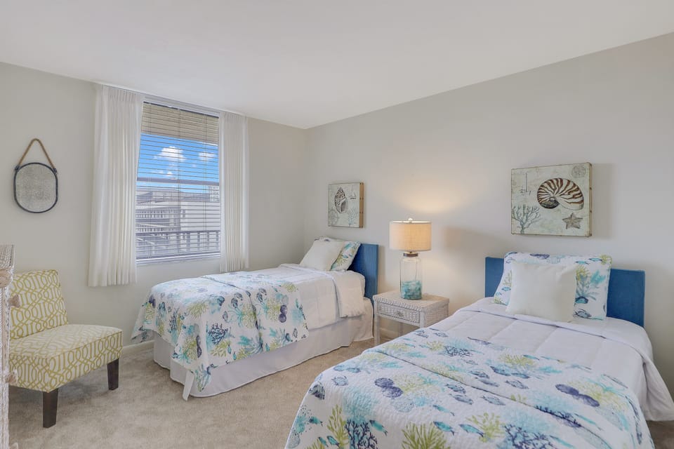 Guest Room with Twin Beds and Convenient USB Chargers