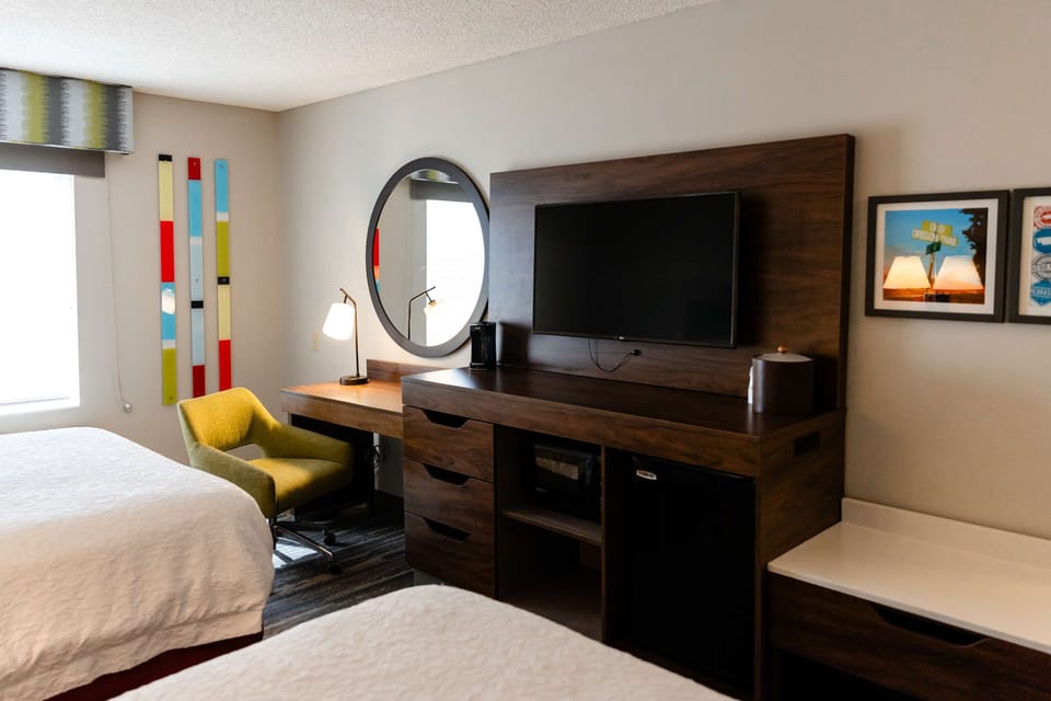 Two queen beds non smoking | Desk, iron/ironing board, rollaway beds, free WiFi