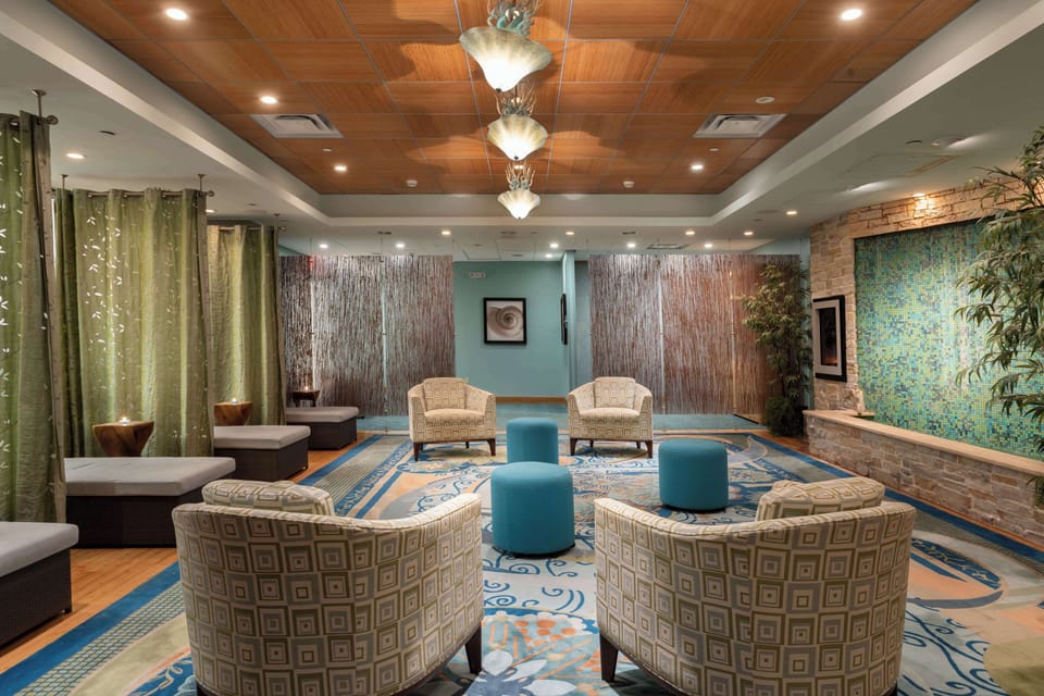 Sauna, steam room, aromatherapy, manicures and pedicures, massages