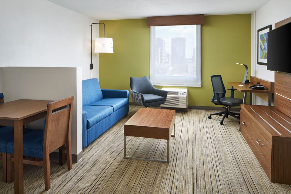 In-room safe, desk, laptop workspace, blackout drapes