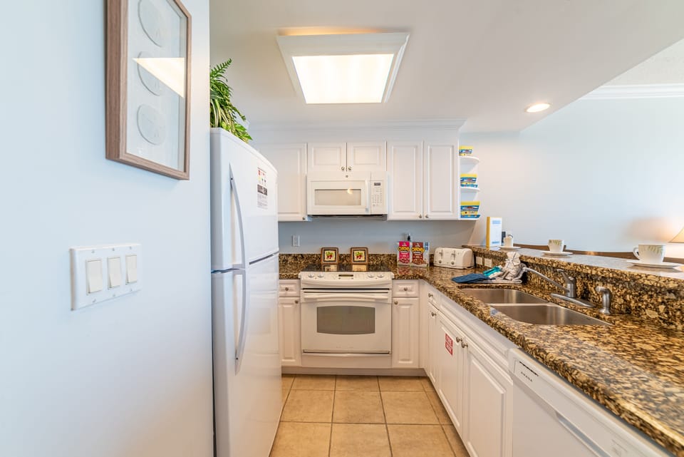 Updated counters and cabinetry in the kitchen