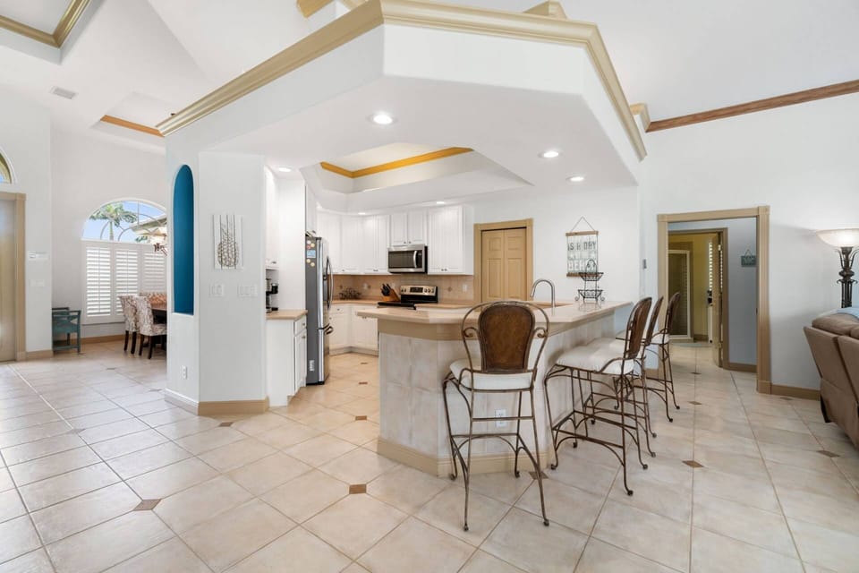 Enjoy togetherness with privacy - a pocket door separates the guest quarters from the main living area.