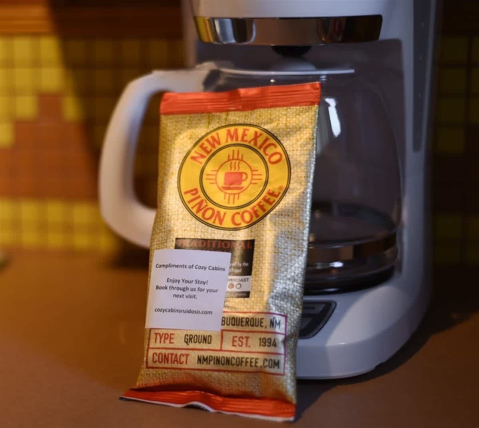 Complimentary pinion coffee - a classic New Mexican treat