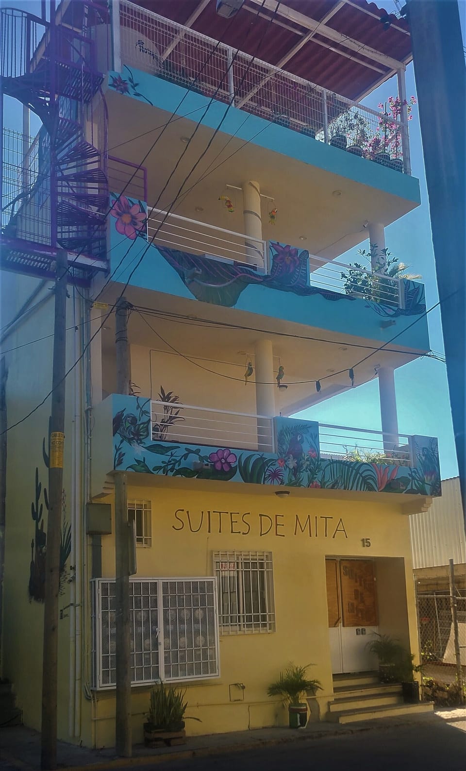 Our frontage with common area balconies on floors 