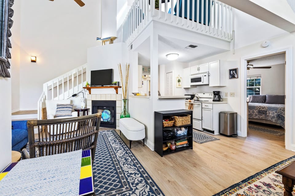 When you walk into the condo.