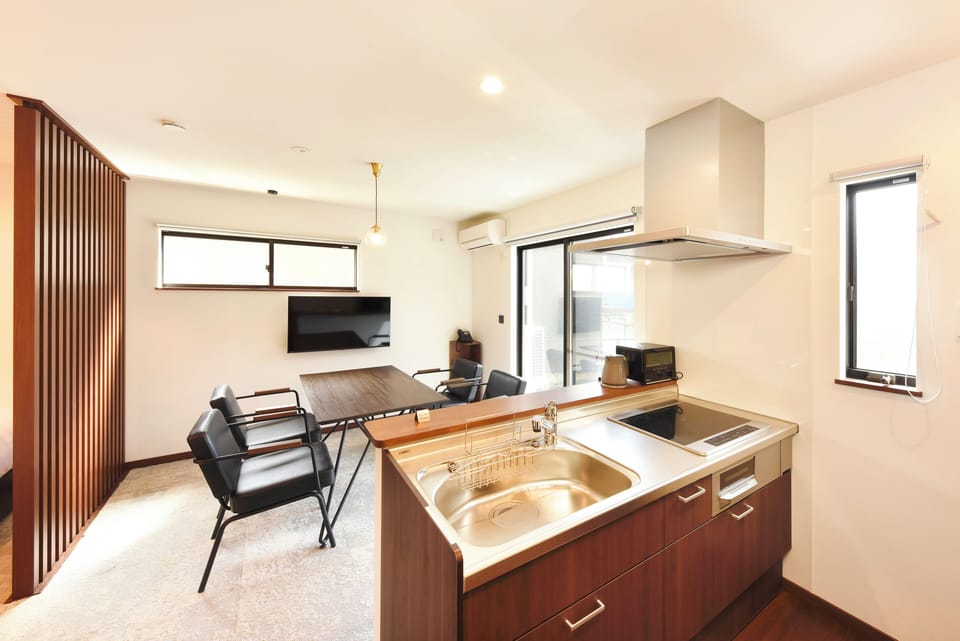 Rooftop Villa with Theater Room - Type B, Non Smoking | Private kitchen | Fridge, microwave, stovetop, electric kettle