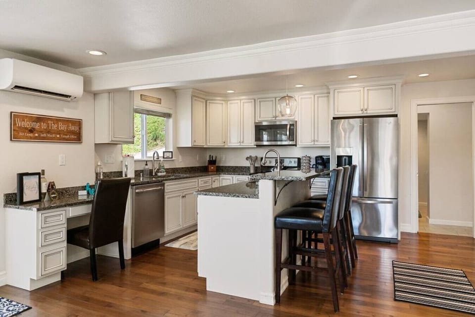 Large kitchen island with seating for three!