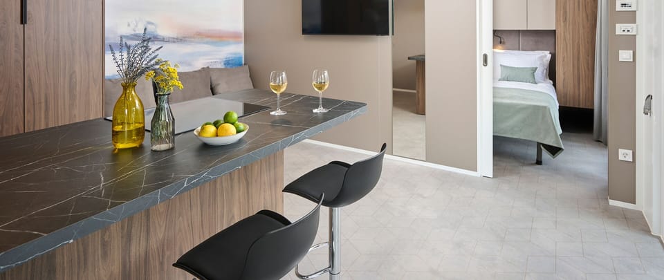 Amber Luxury Holiday Home | Private kitchen | Mini-fridge, microwave, stovetop, coffee/tea maker