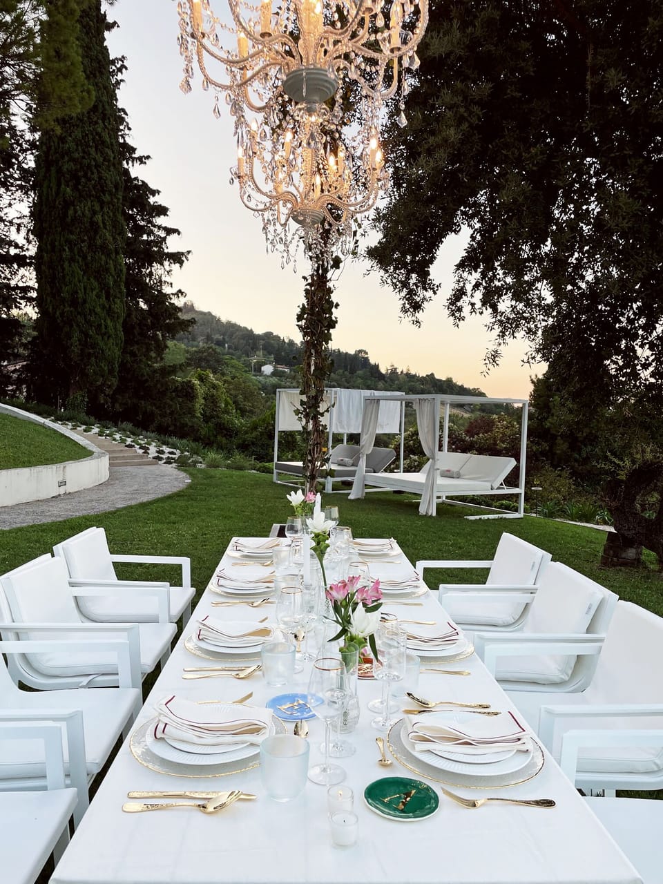 Outdoor banquet area