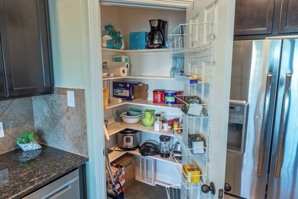 Pantry open door.