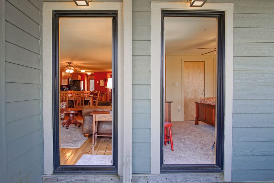 You have a door from the living room and the primary bedroom to the balcony.