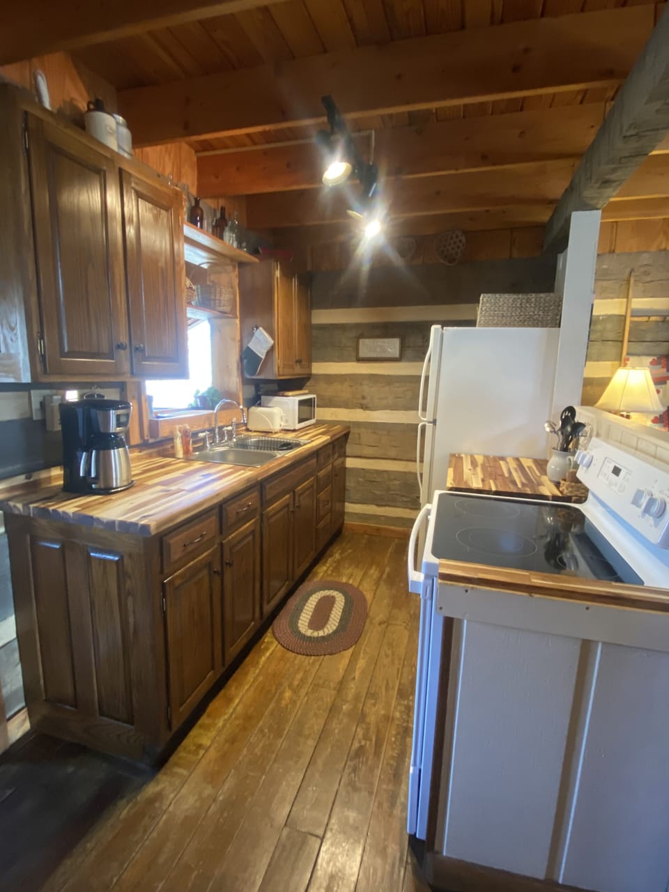 Fully stocked galley kitchen.