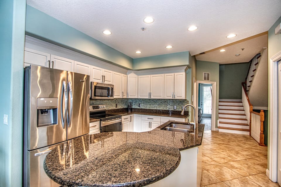 French door stainless refrigerator and appliances. Family cooking ready!