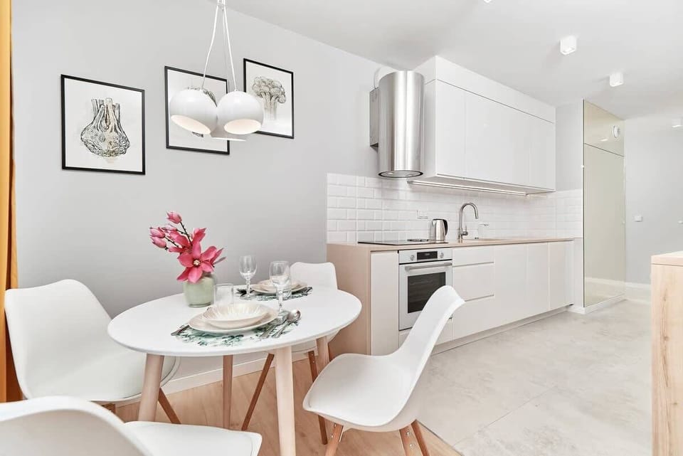 Kitchenette with dining table. 