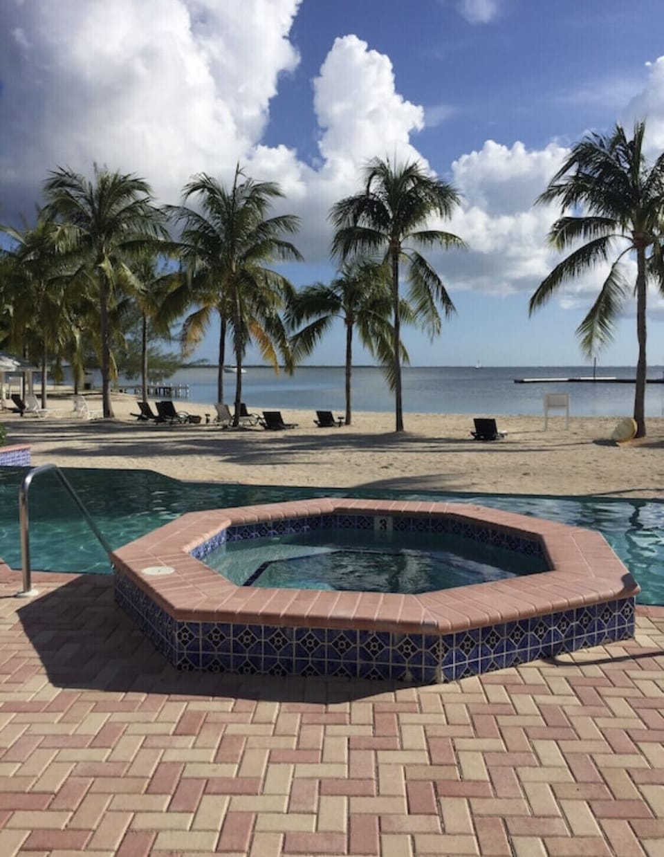 Our pool and hot tub overlook the gorgeous Caribbean Sea 