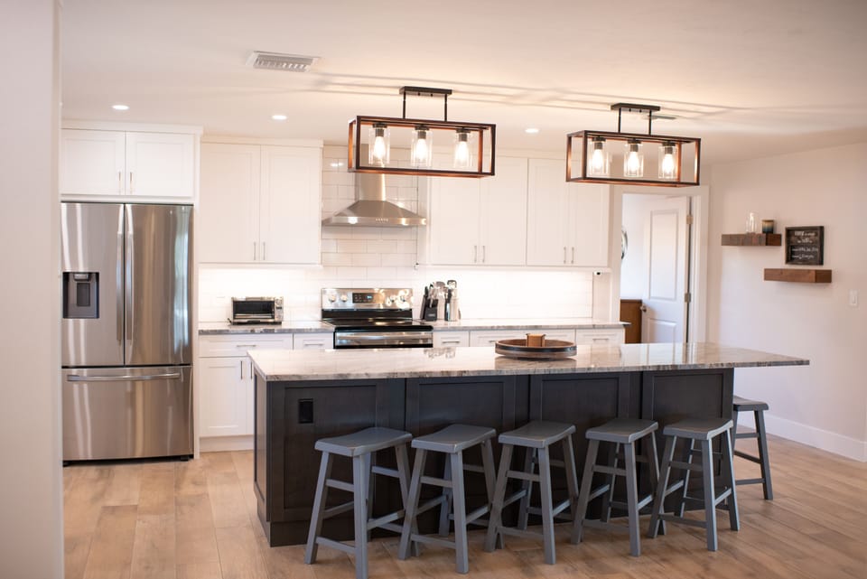 Kitchen island seats 10