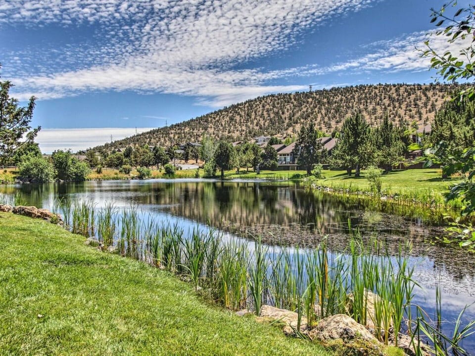 Pond with Kline Butte in distance