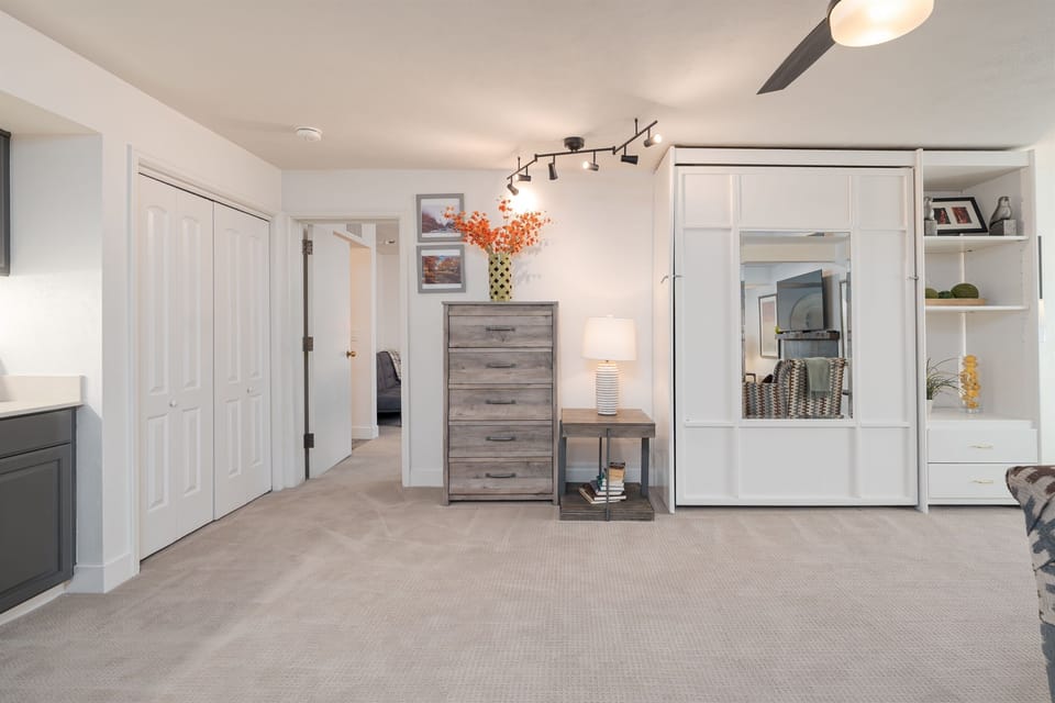 Master bedroom leading from Living room.